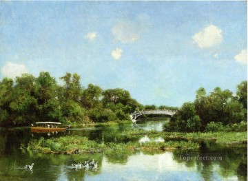 ヒュー・ボルトン・ジョーンズ Painting - 森林島の南端 別名交通テラスの風景の眺め ヒュー・ボルトン・ジョーンズ